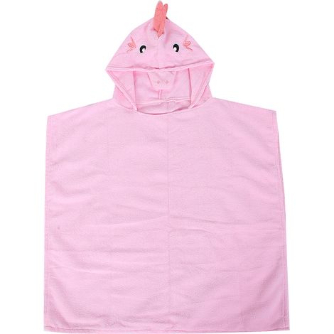 Peignoir de Bain Bébé Épais avec Capuche Serviette Animaux Cartoon Douce Rose (1/5)
