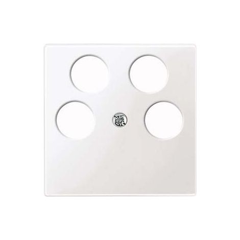 MERTEN 296519 ZENTRALPLATTE FÜR ANKARO 4FACH-ANTENNENSTECKDOSEN, POLARWEIß GLÄNZEND, SYSTEM M
