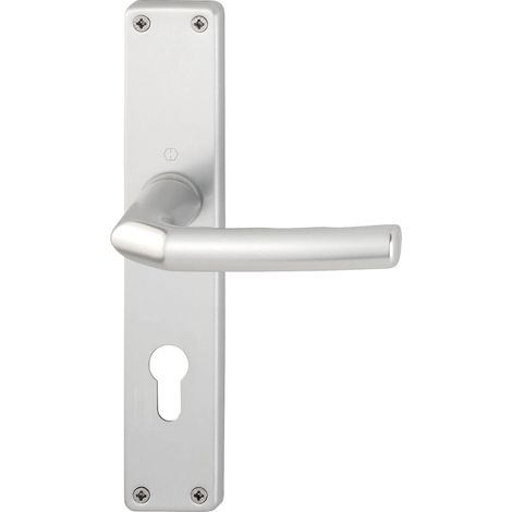 Hoppe Maniglia Birmingham – su piastra lunga cilindro a profilo distanza 88 mm, per porte dello spessore di 30 – 49 mm, argento anodizzato, 1 pezzi, 2640124 (1/4)