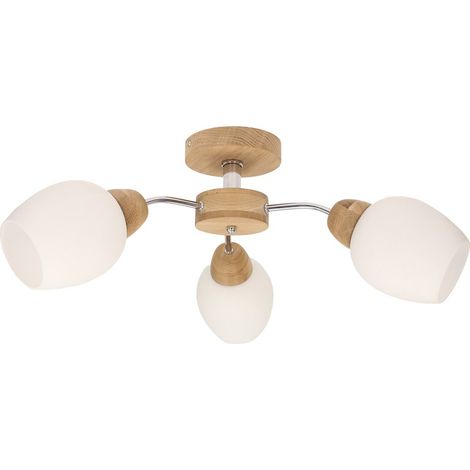 Plafonnier en Chêne huilé Design Scandinave 3 Têtes PARMA WOOD (1/3)