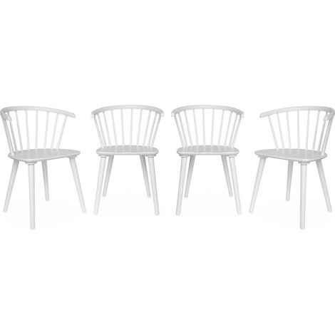 Set of 4 wooden and plywood chairs White 53x47.5x76 cm - Paula