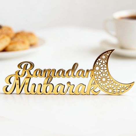 Décoration Ramadan - Décoration autoportante - Aïd Mubarek - Décoration de table - Mosquées - Décoration islamique Ramadan Mubarak - Décoration de table pour Ramadan - Cadeaux Ramadan (A) (1/5)