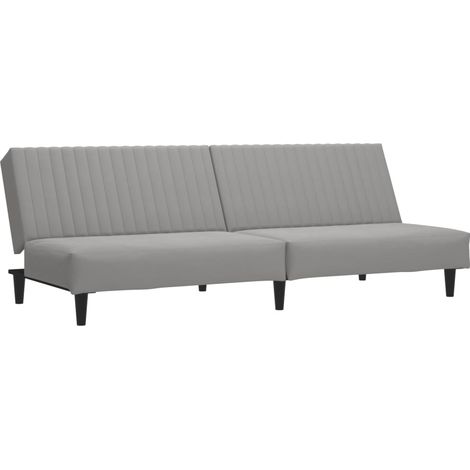 Canapé  Sofa-lit à 2 places gris clair velours (1/5)
