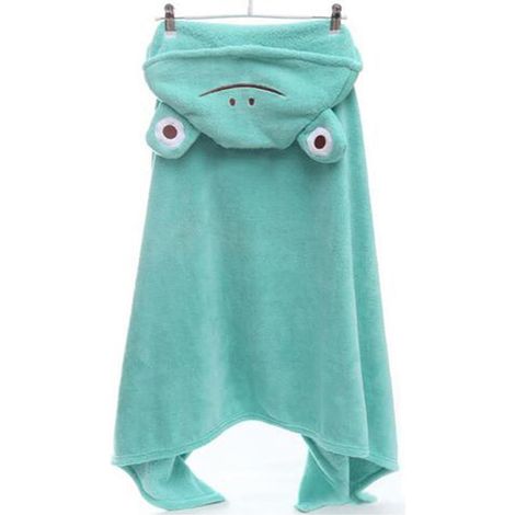 Serviette de bain bébé Romasa, ultra douce, à capuche, très absorbante, peignoir, couverture, cadeau de naissance pour petits garçons et filles - 71 cm x 140 cm (grenouille verte) (1/2)