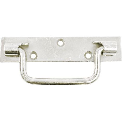 Platine Griff mit eckigen Enden L160mm, verzinkt weiß - Afbat