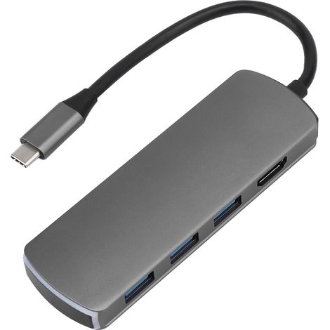 Station d'accueil 6 en 1 Type C vers HDMI USB 3.1 avec Hub et Rétroéclairage LED (1/5)