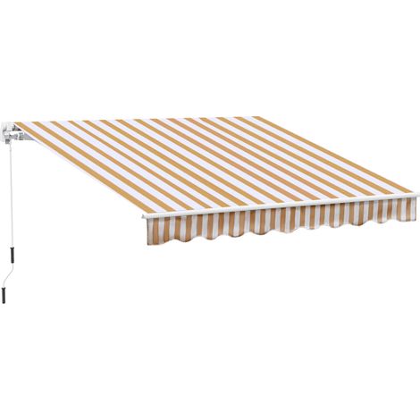 Marquise à manivelle 3 x 2,5 m, marquise articulée, protection solaire pour balcon, fixation murale, aluminium