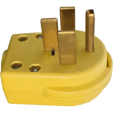 Prise industrielle NEMA 14 50P, 50 A, 125/250 V, connecteur 4 broches PD1450PA, compatible avec les cuisinières et sèche-linge électriques, jaune (1/5)