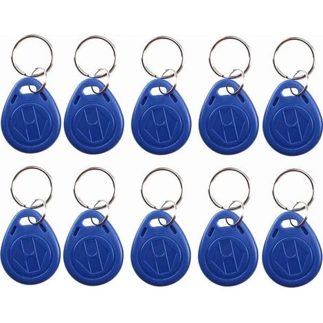 125KHz T5577 / EM4305 Inscriptible RFID Porte-clés NFC Etiquettes Token Proximité ID Contrôle D'accès Clé Carte Fob pour Système d'Entrée de Sécurité Couleur Bleu (10) (1/5)