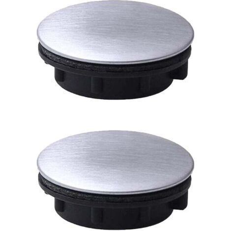 2pcs évier Ruban Trou Couvercle en Acier Inoxydable Robinet Trou Couvercle évier Trou Plaque Bouchon Bouchon obturateur pour Salle de Bain Cuisine (Trou d'installation pour 1.2-1.6in/31-40mm)… (1/4)