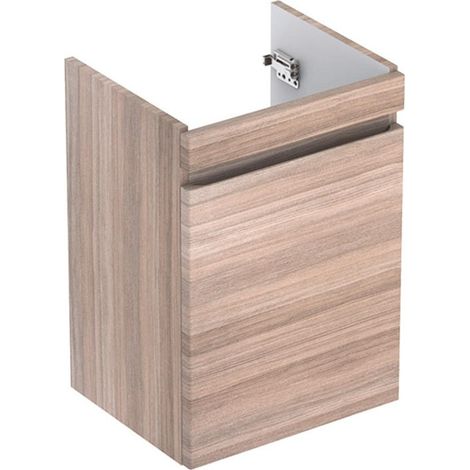 Mueble bajo para lavabo Geberit Renova Plan, con una puerta: Ancho 41,4cm, Alto 58,6cm, Fondo 34,5cm, Olmo / Lámina decorativa estructurada