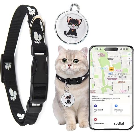 Traceur GPS pour chien et chat, étanche, sans abonnement, compatible Android et iOS (1/4)