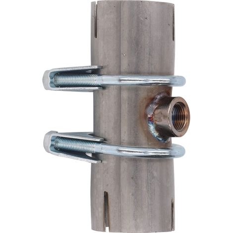 Raccord de réparation tube échappement, manchon de jonction à visser, raccord avec bossage sonde Lambda, diamètre 2 pouces, acier inoxydable, pour tuyau d'échappement. (1/5)