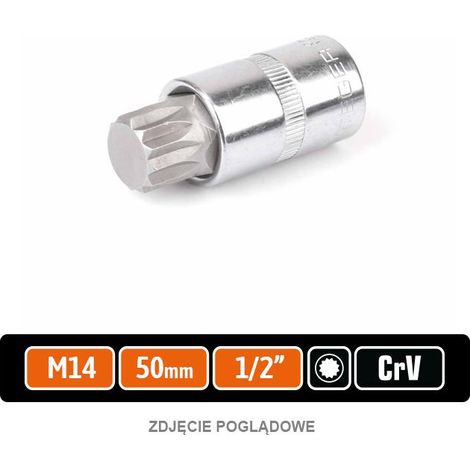 Clé à douille 1/2" avec embout cannelé 55 mm/M14 / teger (1/2)