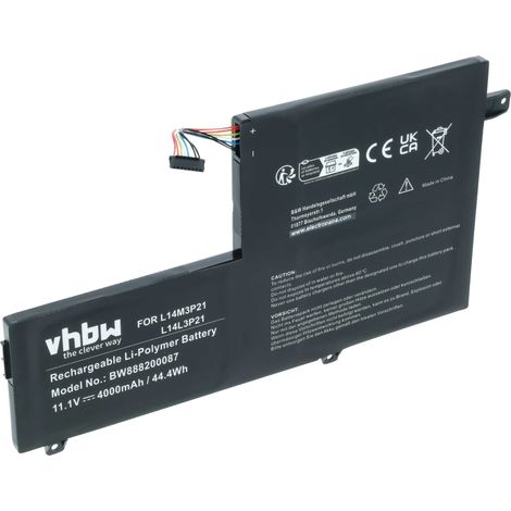 vhbw Akku kompatibel mit Lenovo Yoga 500-15IBD(80N60089GE), 500-15IBD(80N6001JGE), 500-15IBD(80N6001KGE) Notebook (4000 mAh, 11,1 V, Li-Polymer) (1/5)