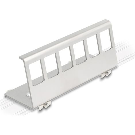 Delock Soporte metÃ¡lico Keystone de 6 puertos para riel DIN