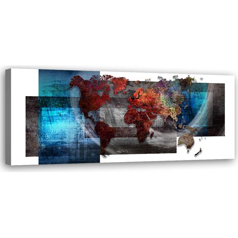 Tableau sur toile Composition d'une carte du monde 90x30 (1/5)