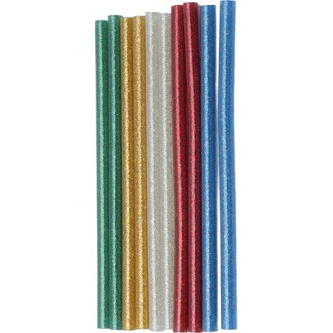 50 bâtons de colle thermofusible en couleur, transparents, faciles à utiliser et à adhérence rapide, 7 x 140 mm (1/5)