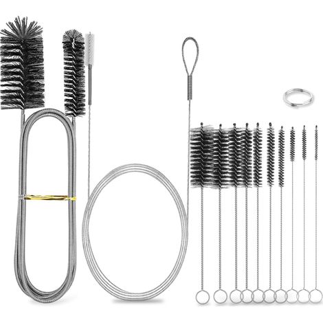 Lot de 12 brosses de nettoyage pour canalisations, flexibles, longues brosses de débouchage de canalisation, pour réfrigérateur, drainage, nettoyage des canalisations, petite brosse de (1/5)