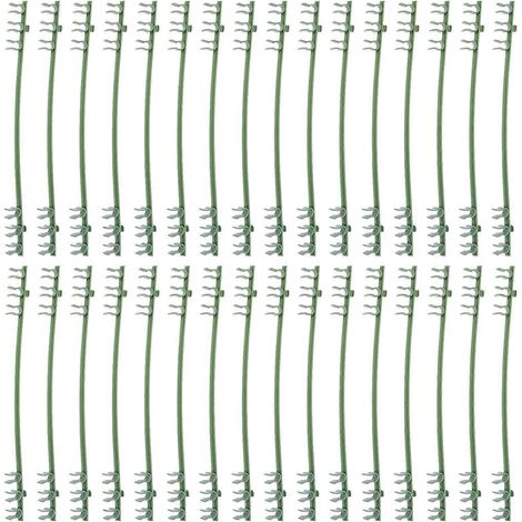 Clips de fixation en plastique pour supports de jardin, 50 pièces, vert (1/5)