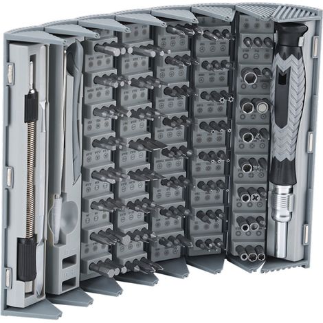 Jeu de tournevis à lames de bambou, 126 embouts, tournevis manuels pour la réparation de smartphones, montres et lunettes. (1/5)
