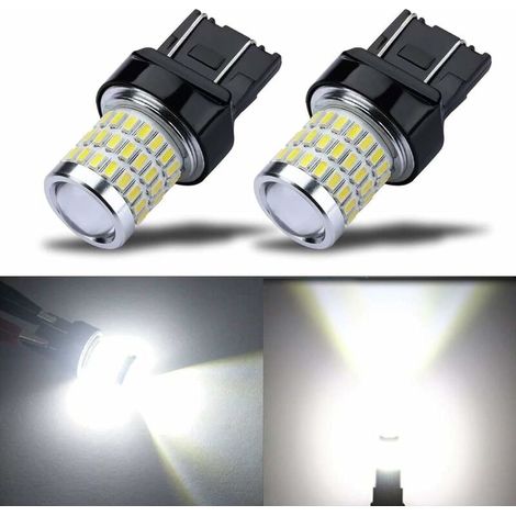 RHG 7443 7440 T20 W21/5W Ampoules LED Super Lumineuses,12V 24V Blanc Xénon, pour Clignotant Inverse Frein Queue Stop Parking RV Lumières (Lot de 2)