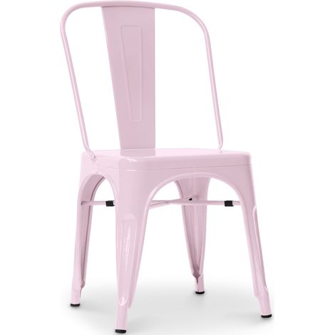 Stahl Esszimmerstuhl - Industriedesign - Neue Ausgabe - Stylix Pastellpink