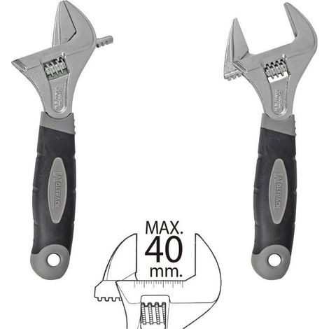 Wolfpack 2328000, Chiave regolabile a rullino grande apertura 40 MM. misura 8 " (1/3)