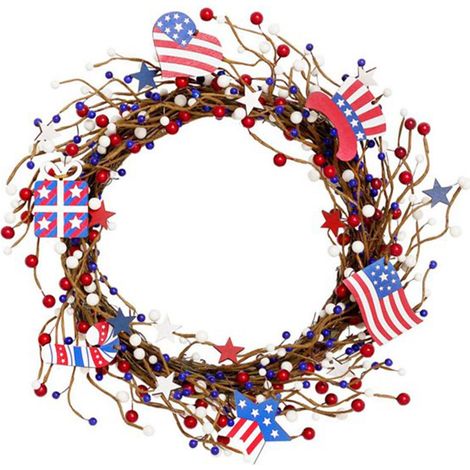 Guirlande Artificielle - Rouge Blanc Bleu - Pour Porte Jardin Intérieur Extérieur - Décoration Festive Patriote - 1 Pièce (1/5)