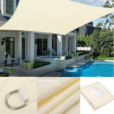 Toldo de vela de sombra impermeable para protección solar, toldo de vela de sombra para acampar, tela de sombra grande para exteriores, jardín, patio, 8 x 3 m (1/5)