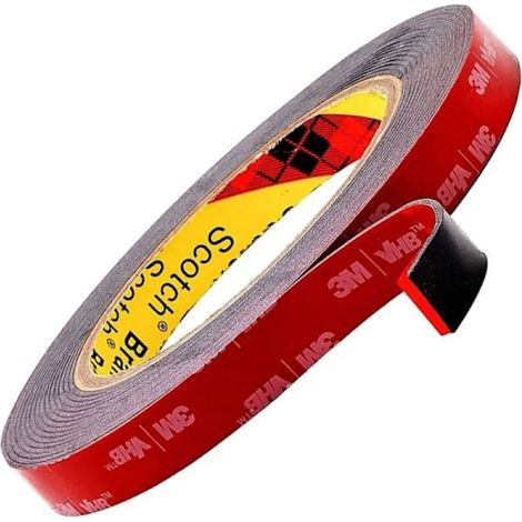 1 Rouleau Ruban adhésif double face, Noir, 1,1 mm épaisseur, Flexible, Résistant, Bricolage (1/5)