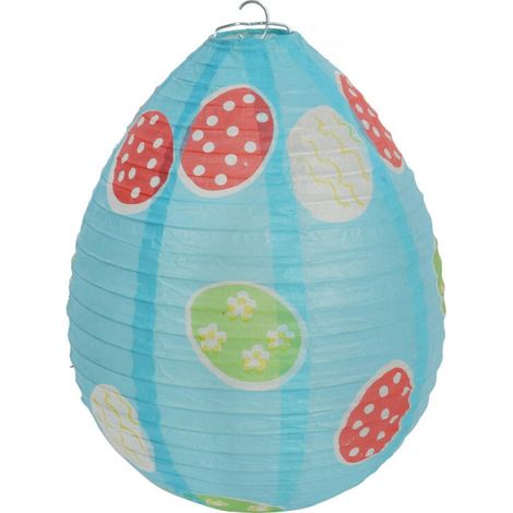 Faltbare Papierlaterne in Eierform, 25 cm, blau (1/3)