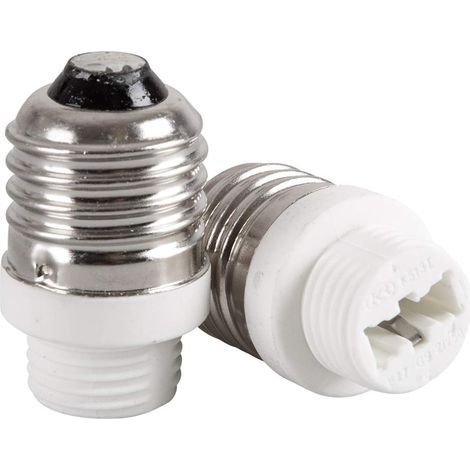 Lote de 2 adaptadores de portalámparas E27 a G9: conversor de portalámparas para bombillas LED, halógenas y CFL (1/4)