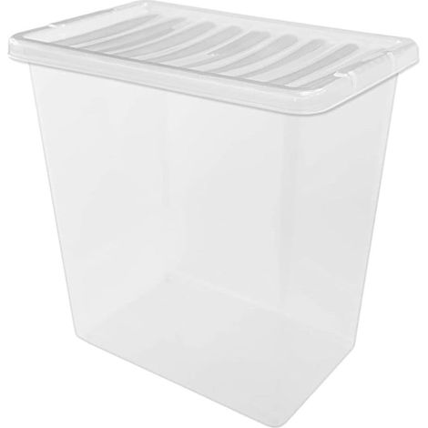 10 x 20L Heavy Duty Multipurpose Home Office Clear Plastic Storage Containers With Lids