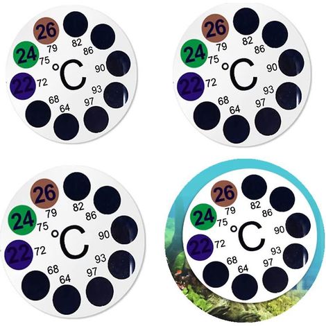 4 Pices Thermomtre D'aquarium Rond Thermomtre Autocollant Thermomtre Autocollant De Temprature Numrique Thermomtre D'aquarium Pour Aquariums Et Aq (1/5)