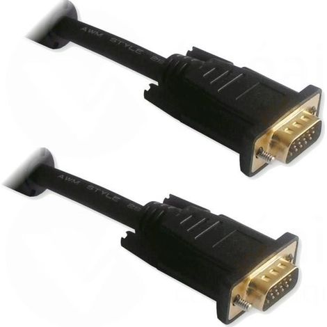 Cavo VGA - LINEARE - 10 m - Connettori dorati - Maschio/Maschio