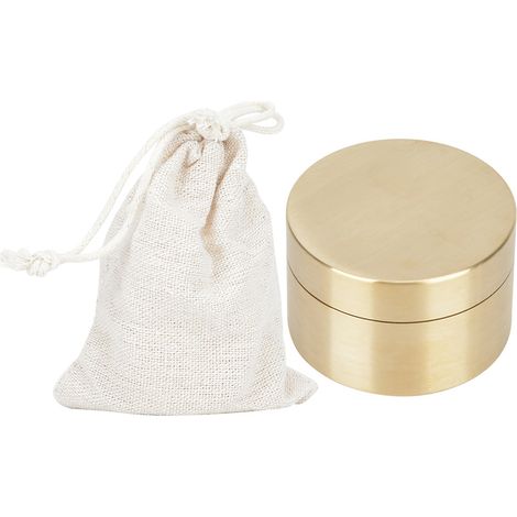 Boîte de rangement ronde en laiton étanche pour bijoux, pièces de monnaie, contenant hermétique, résistant à la poussière et à l'humidité (M) (1/5)