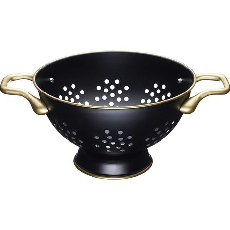 KitchenCraft MasterClass colino di acciaio inox, nero opaco, effetto rame, design elegante e classico (1/3)