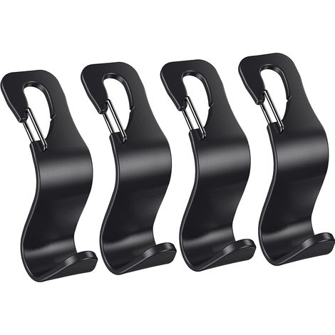 Set di 4 ganci per poggiatesta auto – Porta borse per borsette, borse della spesa, cappelli, ecc. (con clip di fissaggio) (1/5)