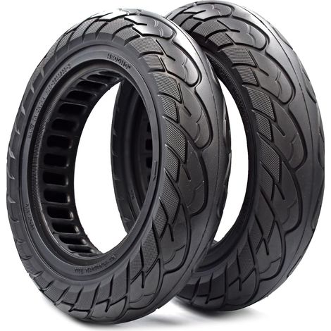 Roue de pneu solide de 25,4 cm (25,4 x 2,125) pour scooter électrique Pure Air, Xiaomi M365, 1S, Essential, Pro, Pro 2, anti-crevaison, pneu avant et arrière anti-explosion (1/2)