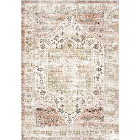Tapis, Imprimé Oriental Vintage, Design Antidérapant, 160x230cm, Voir ci-dessous pour les descriptions de taille (1/2)