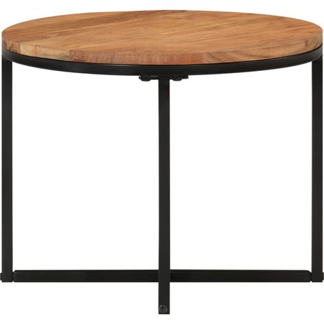 Maison Exclusive - Tavolino Salotto 45x45x35cm in Legno Massello di Acacia e Ferro (1/5)