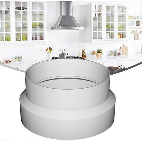 Adaptateur réducteur conduit évacuation ABS 100-118 mm raccord ventilateur renforcé sèche-linge hotte cuisine salle de bain blanc (1/5)