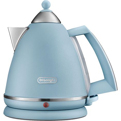 Delonghi Cordless Jug Kettle Argento, 1.7L , None Slip Feet, Boil Dry Protection, Blue