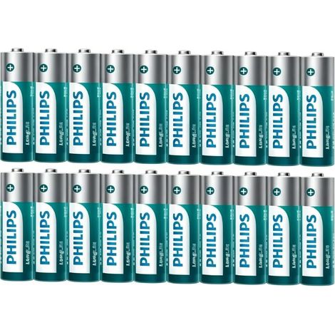 Piles industrielles Philips MN1500 LR6 AAA - Argent/Gris/Turquoise (Paquet de 10) (1/4)