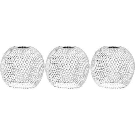 Set aus 3 dekorativen Kugellampenschirmen mit kreativen Ausschnitten [BR] Silverjar Silver (1/5)