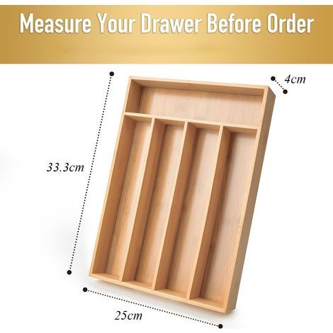 boîte de rangement pour couverts-Couleur naturelle -tiroir à couverts (1/5)