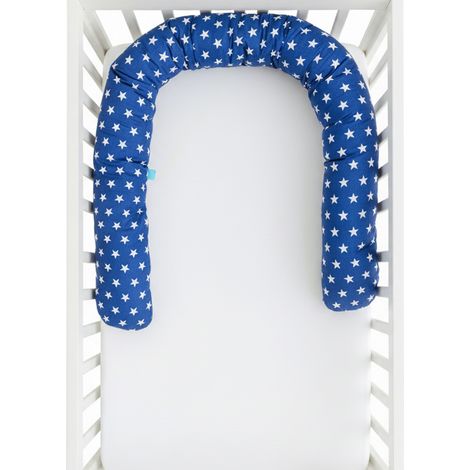 Paracolpi per lettino a rotelle Minky Pillow 200cm - stelle blu navy (1/5)