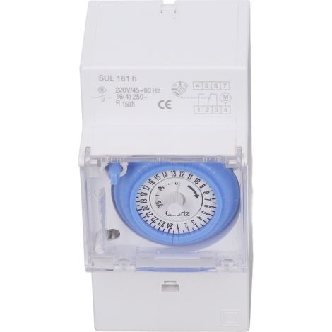 Programmateur mécanique 24h étanche pour extérieur, minuterie 230V AC, interrupteur horaire résistant à l'eau, cycle journalier réglable (1/5)