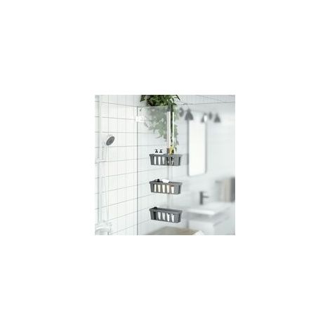 Mensola da doccia sospesa in alluminio Crezuo 30 x 15 x (67-105) cm (1/4)